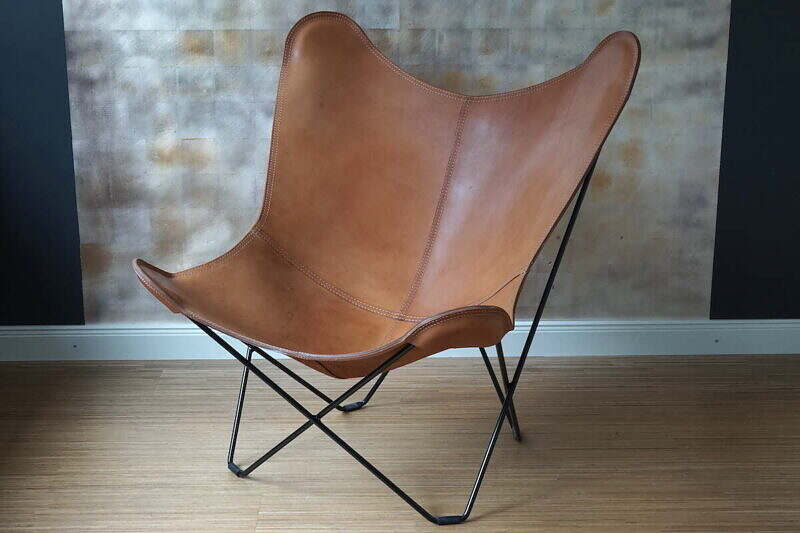 Butterfly Chair cognac Leder
