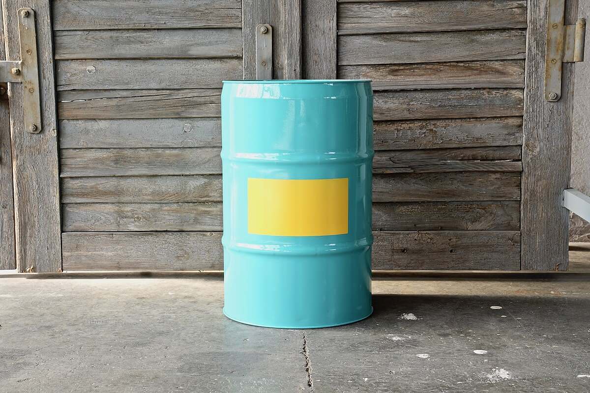 Öltonne Fass Müll Werkstatt türkis - Image 2