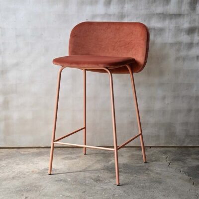 Barhocker Kupfer Stoff Satin