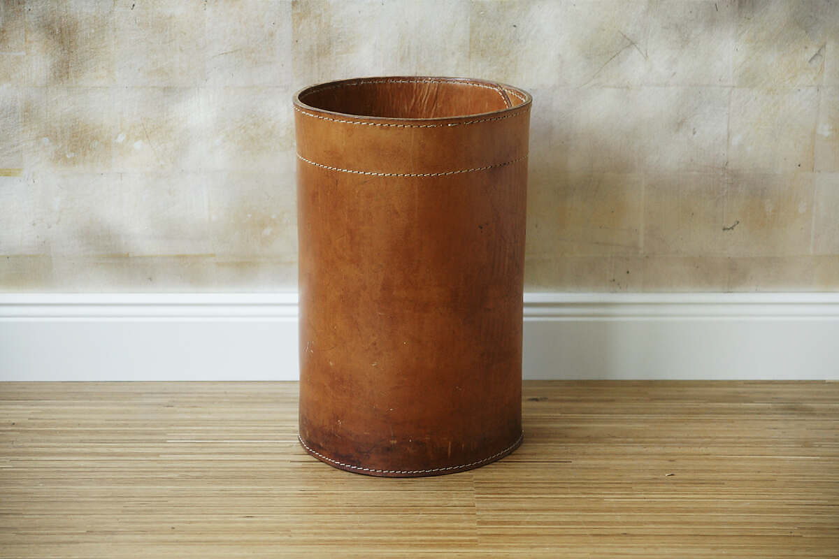 Leder Papierkorb 2