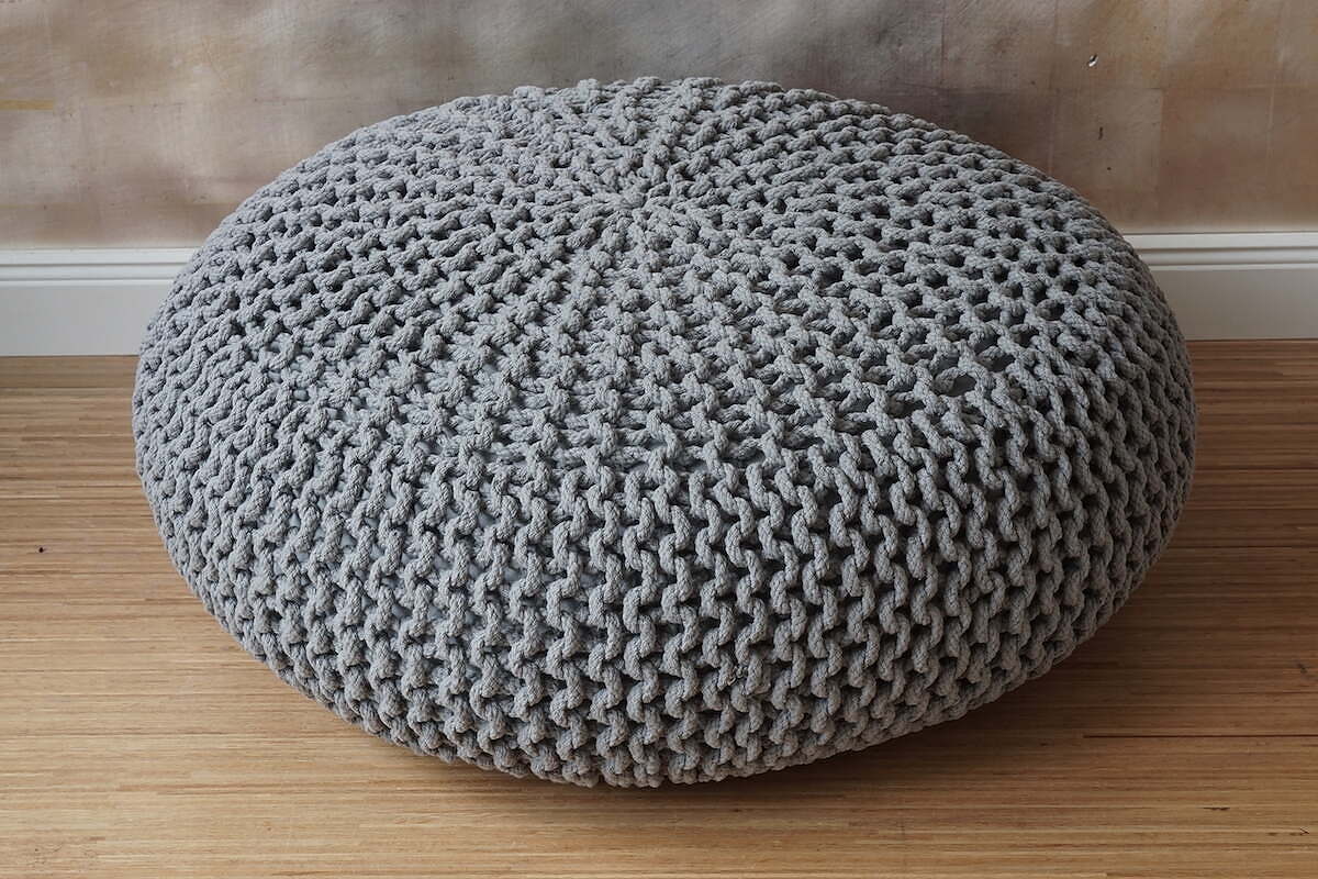Pouf grau groß