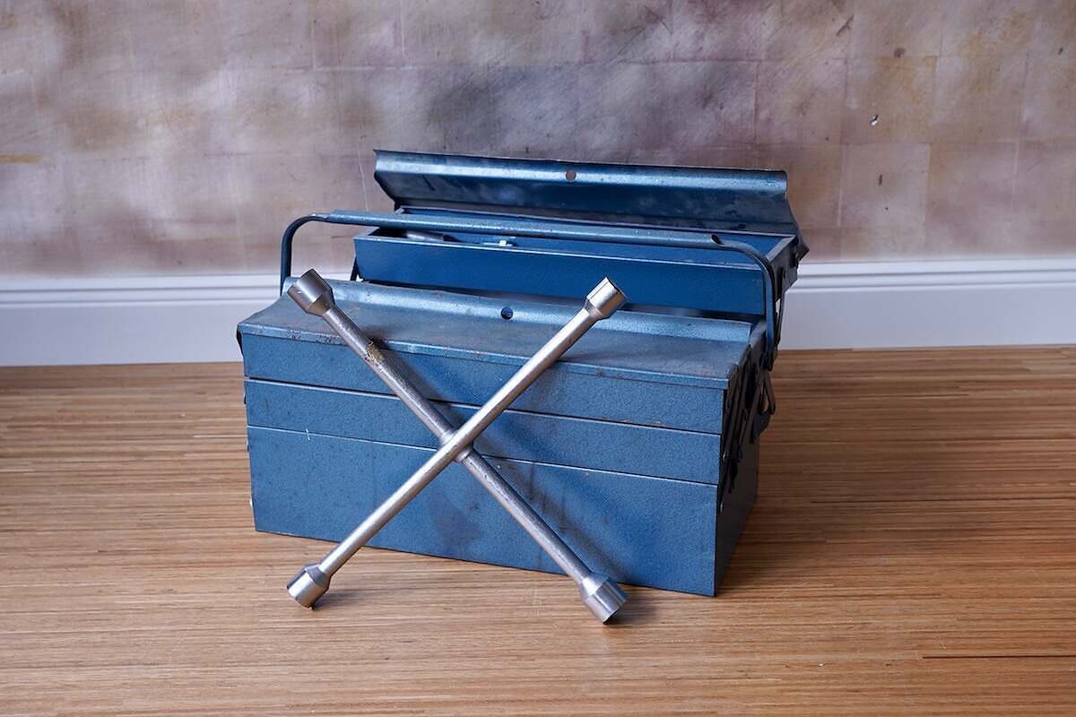 Werkzeugkiste Metall blau